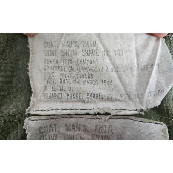 Vintage 1957 Field Jacket Long Medium Authentic Field US Army Jacket - Picture 15 of 16